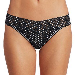 NWT Hanky Panky Original Rise Black / White Thong OS